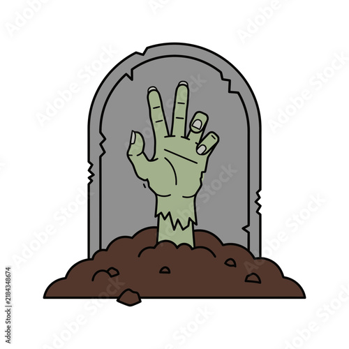 Cuadro en lienzo Zombie Hand Rising From Grave