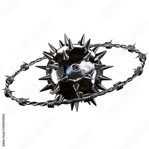 Barbed Wire Spiked Sphere Orbit