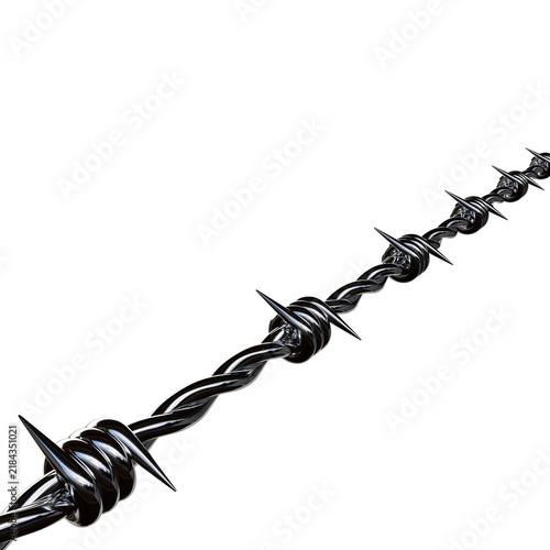 Straight Metallic Barbed Wire Line