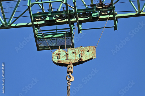 Naklejka Crane winch with hook