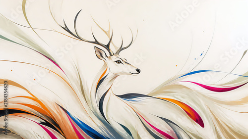Deer Hidden in Abstract Ink Strokes