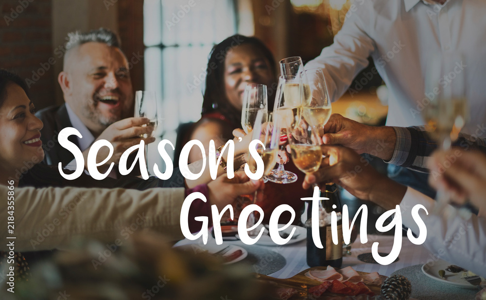 Obraz premium Merry Bright Season Greeting Celebration