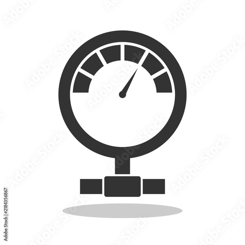 Pressure gauge sign icon with shadow
