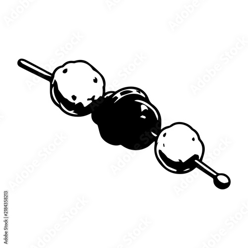 Japanese Food Illustration Set, Black and White Hand Drawn Clipart