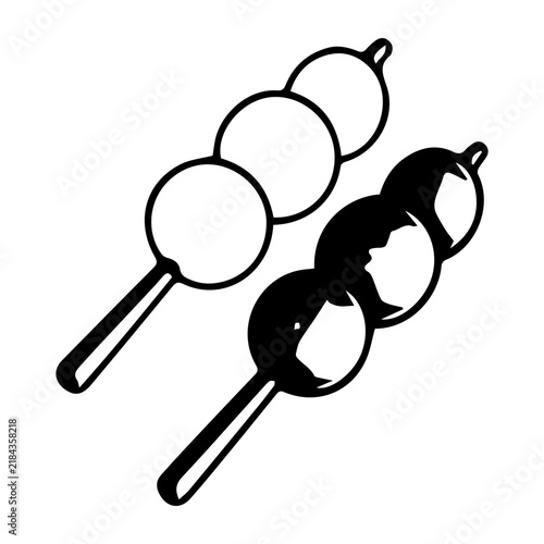 Japanese Food Illustration Set, Black and White Hand Drawn Clipart