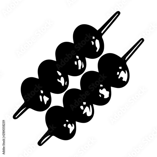 Japanese Food Illustration Set, Black and White Hand Drawn Clipart