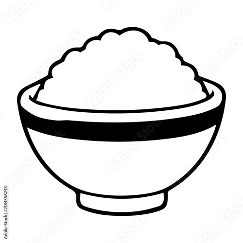 Japanese Food Illustration Set, Black and White Hand Drawn Clipart