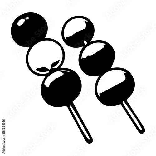 Japanese Food Illustration Set, Black and White Hand Drawn Clipart