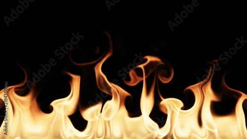 Fiery Flame Rising in Dark Fireplace Background with Glowing Orange Light, Warm Heat Energy, Dramatic Abstract Atmosphere, and Mysterious Atmospheric Design for Cinematic Visuals