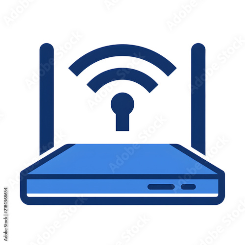 Obraz na płótnie Secure wireless router icon representing internet safety and network protection.