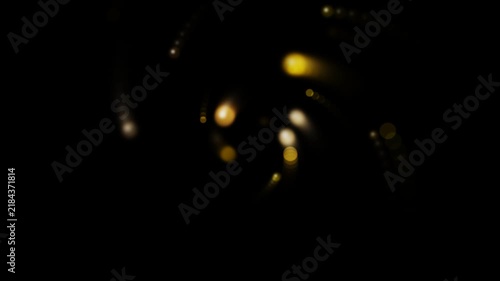Abstract Golden Bokeh Particles Spiral Motion Background