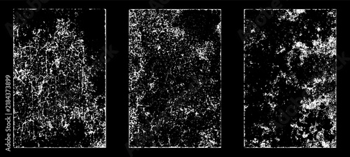 Grunge worn paper effect. Overlay texture stamps with old paper. Stamps distress grain surface dust and rough background concept. Illustration place over object to create grunge effect. Vector EPS10.
