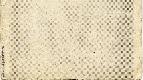Vintage Paper Texture with Faded Halftone Printing Dots and Worn Edges, Retro Comic Book Aesthetic Background for Graphic Design, Aged Yellowed Parchment with Distressed Surface and Grainy Detail