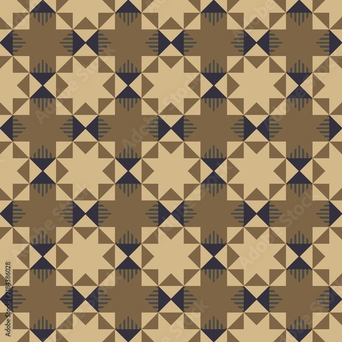 Принти на полотні Geometric pattern of interlocking triangles and diamonds