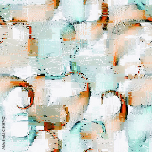 Canvastavla Abstract watercolor background with soft peach and dark brown swirls abstract ar
