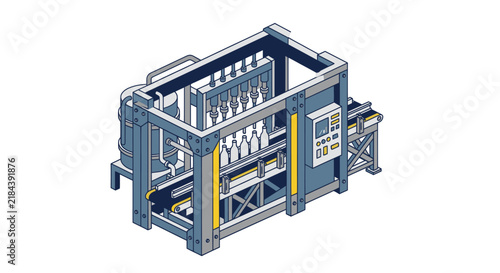 Industrial Automated Bottling Machine for Production Lines.