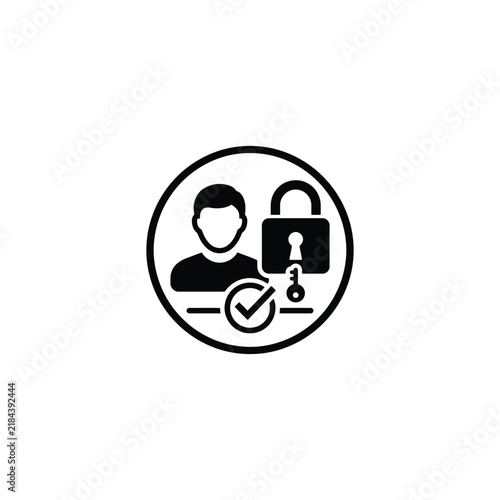 Verified user with security lock icon