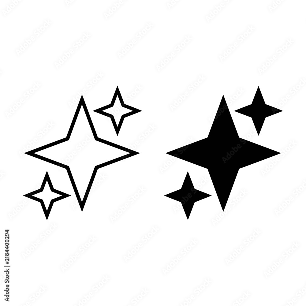 Obraz premium Black and white star shapes on clean background