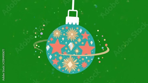 Festive christmas baubles animation with sparkling ornaments decoration for holiday season video background project design celebration stock footage clip