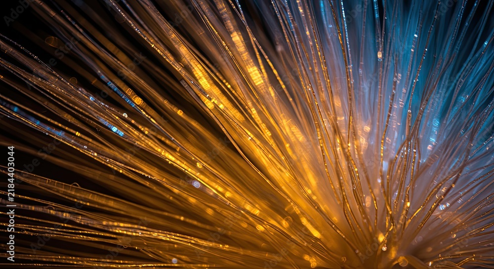 Obraz premium Vibrant Orange and Blue Light Trails.