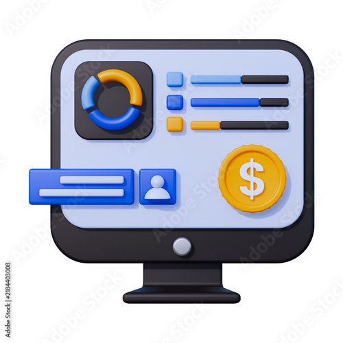 Accounting App Dashboard 3D Icon