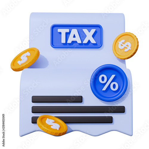 Bill Tax Payment 3D Icon
