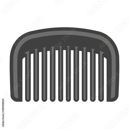 Black Hair Comb Icon Isolated on a Plain White Background
