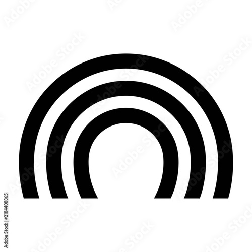 Black and white concentric circles pattern symbol