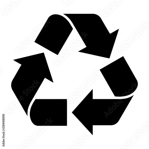 Black recycling symbol logo icon