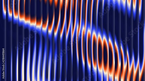 Futuristic Blue and Orange Neon Waves Technology Background