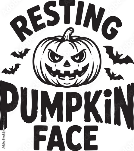 Resting Pumpkin Face Halloween Typography Vector
Spooky Pumpkin Face with Bats and Bold Lettering
Halloween Jack O Lantern Face Graphic Illustration
Funny Resting Pumpkin Expression Seasonal Design
Cr