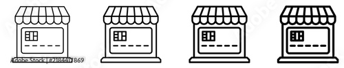 Storefront Card Icon Set Different Style Collection
