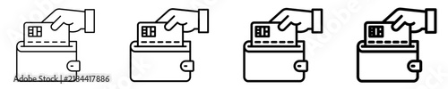 Insert Card Wallet Icon Set Different Style Collection