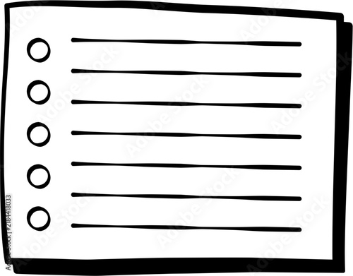 Cute Hand Drawn Blank Paper Notes Set with Lines, Sticky Note, Doodle Vector Illustration