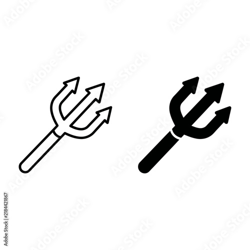Trident pitchfork devil symbol icons