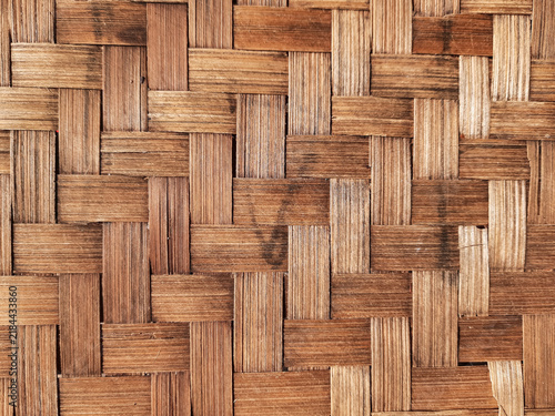 Canvas Print Wooden planks interlaced in neat, repeating pattern