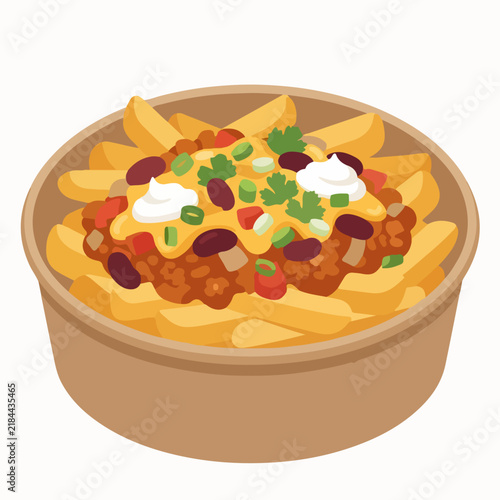 Spicy chili fries in bowl