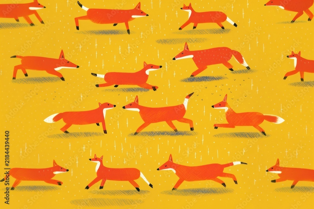 Fototapeta premium Fox pattern backgrounds mammal animal.