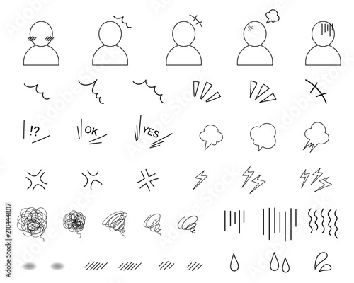 Manga Emotion Reaction Symbols Set