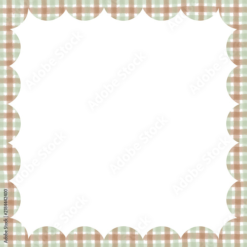 scalloped frame border gingham pattern design