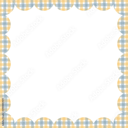scalloped frame border gingham pattern design