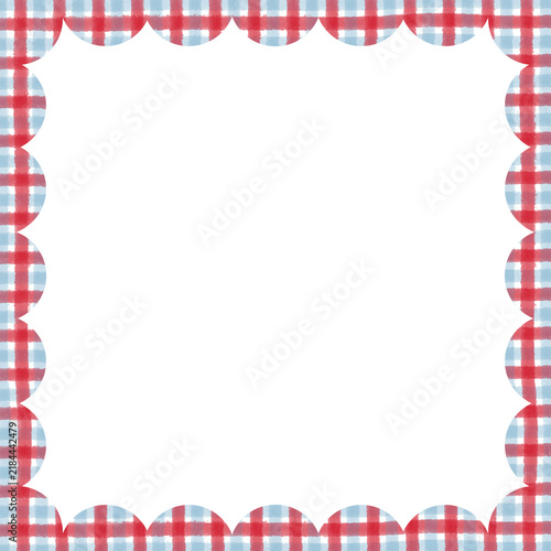 scalloped frame border gingham pattern design