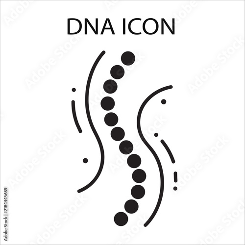 Modern human spine line icon biology genetics medical symbol vector illustration