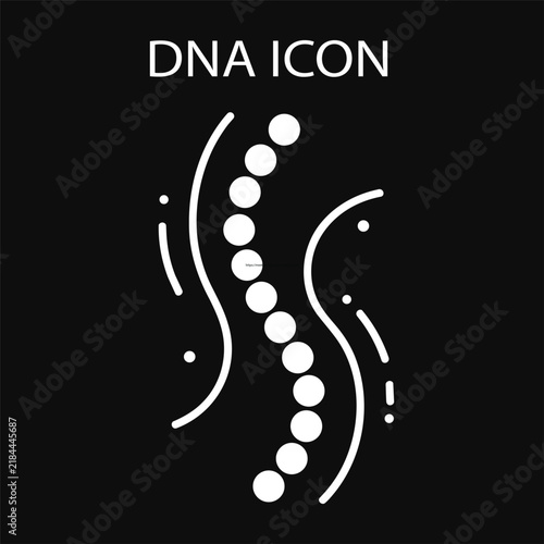 White human spine line icon on black background biology and medical vector