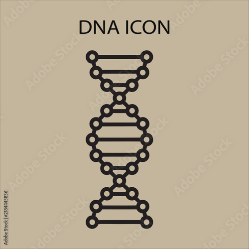 Vertical DNA double helix icon genetics and biotechnology symbol vector illustration