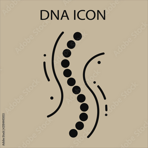 Human spine and DNA strand icon abstract medical biology line vector illustration