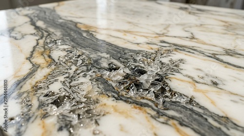 Obraz na płótnie Natural Marble Surface Texture with Ice Crystals