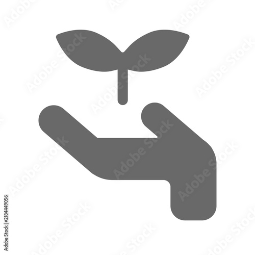 vector leaf and hand icon