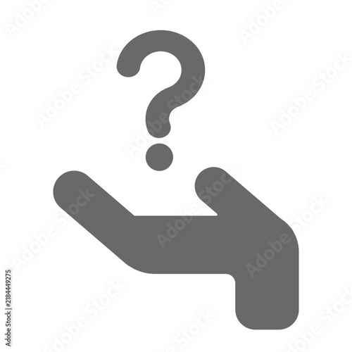 vector question mark with hand