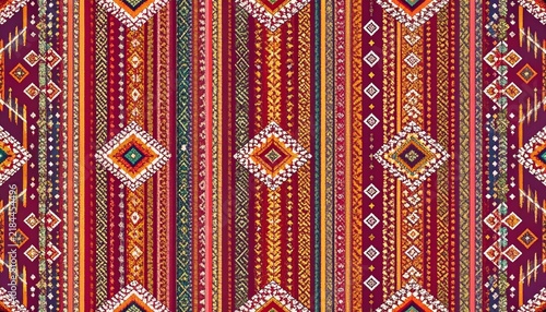 Indigenous Latin American Tribal Textile Seamless Vector Pattern Collection.